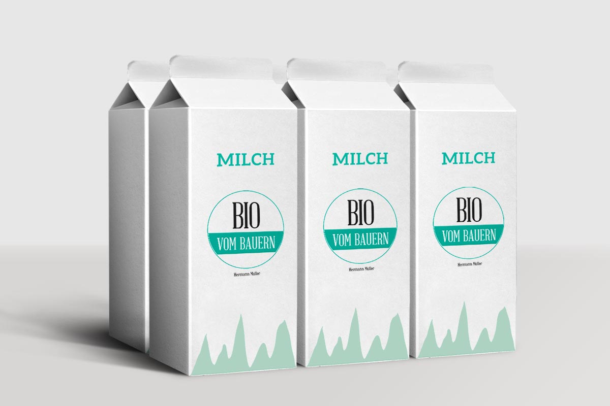 Milchkartons von Bio vom Bauern